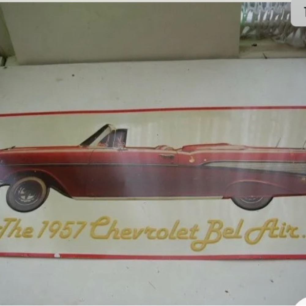1957 Chevrolet Bel-Air Enameled on Copper Advertising Sign